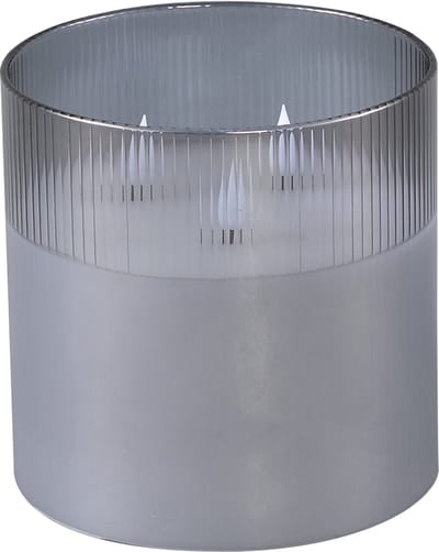 PTMD LED Windlicht grijs 15 x 15 x 15 cm - Led Stormlight Candle Grey glass S