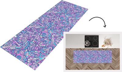 Keukenloper - Loper keuken - Paisley - Vintage - Roze - Blauw - Patroon - 150x50 cm - Keukenloper vinyl