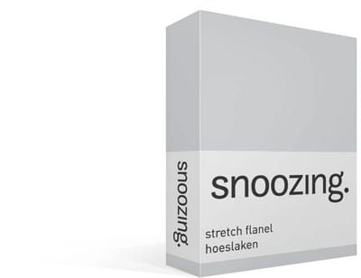 Snoozing stretch flanel hoeslaken - Eenpersoons - Grijs