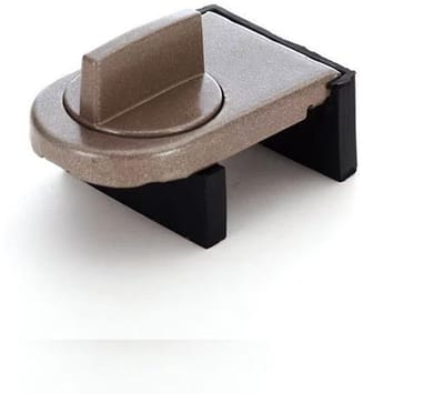 Raamvergrendeling van aluminiumlegering voor het bevestigen van horren, veiligheidsslot voor schuifdeuren in de woonkamer (lichtbruin)