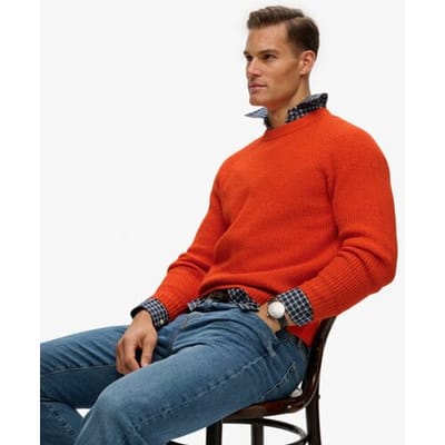 Superdry Grof Gebreide Trui met Raglanmouwen Orange Grootte: XL