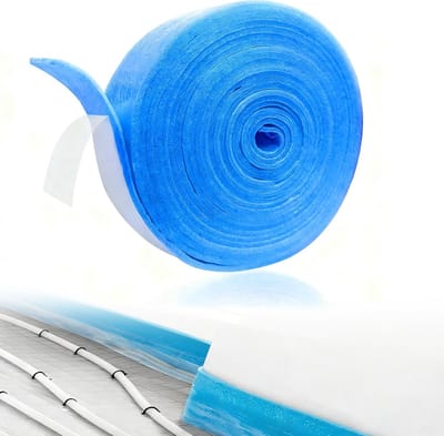 Zelfklevende isolatiestrips voor egalisatiecompound - Uitbreidingsvoegen en randisolatie 50 mm x 5 mm x 20 m (blauw) voor geluidsisolatie en thermische isolatie
