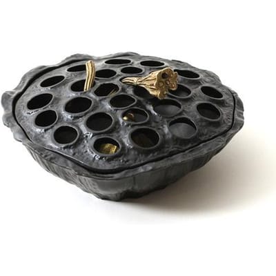 Retro Creatieve Zinklegering Lotus Wierookbrander Huisdecoratie Handwerk Spiraal Wierookhouder Religieuze Artikelen Kantoor Ornamenten black