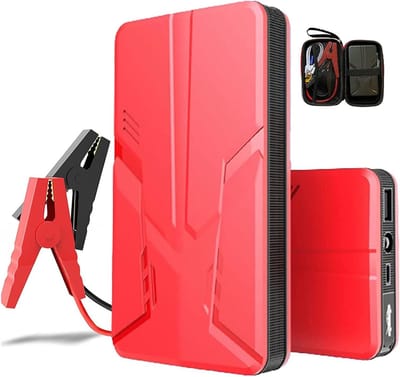 Car Jump Starter 30000mAh Power Bank Emergency Car Battery Booster Pack 12V Auto Jump Box with LED Light Portable Starting Device for Vehicles, Trucks, SUV (Red)
