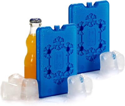 Koelelementen extra plat - 2x - blauw - 11 x 2 x 16 cm - Koelblokken - voor koeltas/koelbox