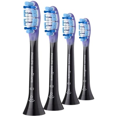 Philips Sonicare Premium GumCare G3 – Opzetborstels voor Elektrische Tandenborstel – Zwart – Verpakking van 4 - Gevoelig tandvlees - HX9054/88