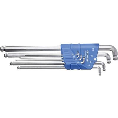 Gedore 2797186 Inbus Haakse schroevendraaierset 2 mm, 2.5 mm, 3 mm, 4 mm, 5 mm, 6 mm, 8 mm, 10 mm 8-delig