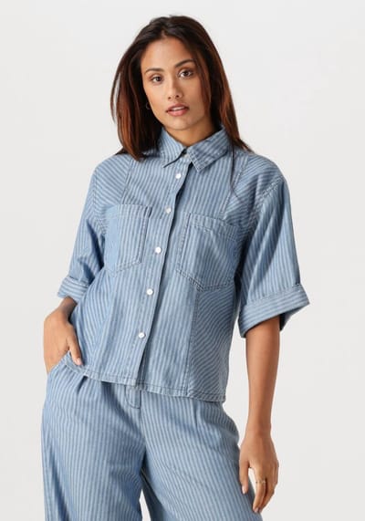 AAIKO Serene Stripe Co 568 Dames - Jurken - Lichtblauw - Maat XXL