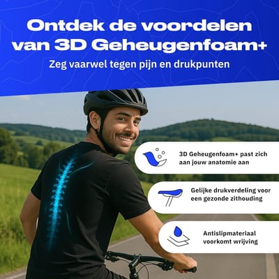 Ergonomisch Fietszadel Heren Dames met Traagschuim | Ideale Drukverdeling | 3 Varianten