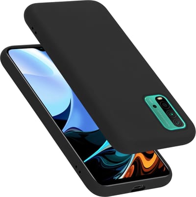 Cadorabo Hoesje geschikt voor Xiaomi RedMi 9T / POCO M3 in LIQUID ZWART - Beschermhoes gemaakt van flexibel TPU silicone Case Cover