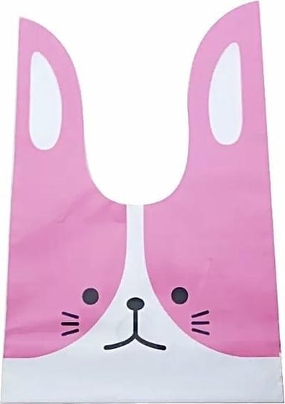 Traktatiezakjes - Knoop Uitdeelzakjes - Verjaardagzakjes - Feestzakjes - Snoepzakjes – Wit - Rose – Poes / Kat | Plastic – 13 x 22cm | Meisje - Knoopzakjes | Geboorte - Verjaardag - Kinderfeestje - Feest - Babyshower | Traktatie – Party | DH Collecti