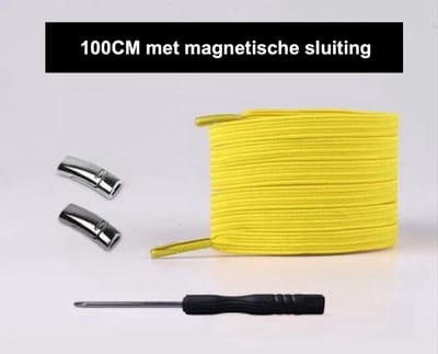 CHPN - Veters - Magneet-Veters- Veters met magnetische sluiting - Veters zonder strikken - Geel - Unisex - Volwassenen & Kinderen - 100CM