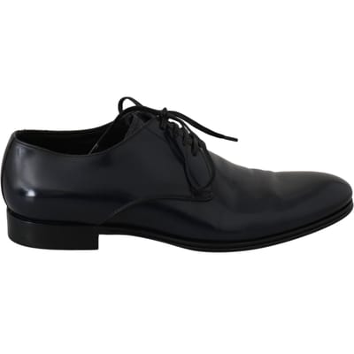 Dolce & Gabbana Blauw Leren Jurk Derby Formele Herenschoenen
