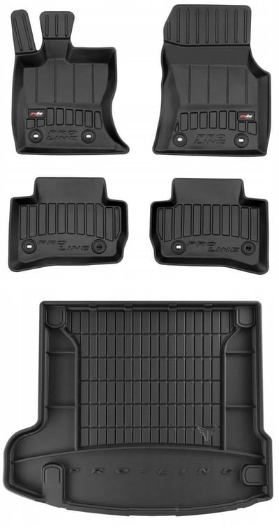 FROGUM PROLINE 3D Set - Rubberen Automatten + Kofferbakmat - Geschikt voor JAGUAR F-PACE (vanaf 2016) - Zwart