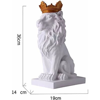 Leeuw Dierenbeeldjes Hars Kroon Leeuwen Beeld Handgemaakt Kunstwerk Cadeau-idee Huis Kantoor Gebruik Decor Ornament Woonkamer Bureau Huisdecoratie