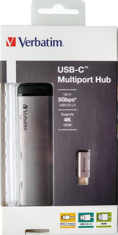 Verbatim Adapterhub USB-C - USB-C/2xUSB-A 3.0/HDMI aluminium/aluminium 49140