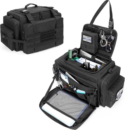 Allecto Premium - Patrouille-tas voor politie met laptoplaag - 156 inch - Autovoorstoelorganizer voor vrachtwagenchauffeurs