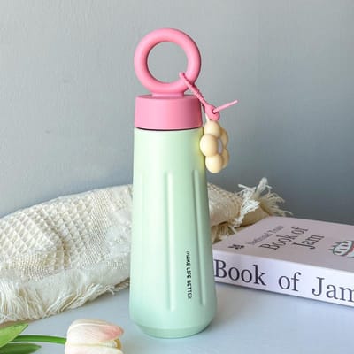 Tasse à Eau Pétale Mignonne Portable Poignée Fleur Goddess Cup Nouvelle Étudiante Tasse Thermos en Acier Élégante Créative Durable 450ml