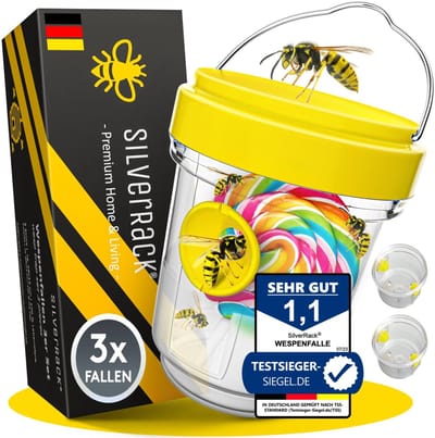 SilverRack Wespenval 3-delig | Wespenvangers voor Buiten | Wespen Verjager | Middel tegen Wespen | Insectenval, Vliegenvanger