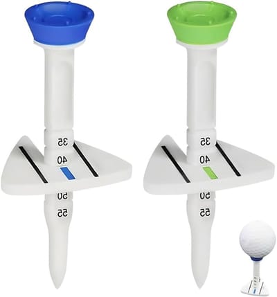 Verstelbare onbreekbare golftees van kunststof, 2 stuks met nauwkeurige zichtlijn en wrijving vermindering voor optimale swing prestaties