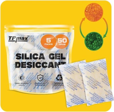 Herbruikbare Silicagel Droogzakjes - 50 g x 5 - Kleurindicator voor Optimale Vochtigheidscontrole