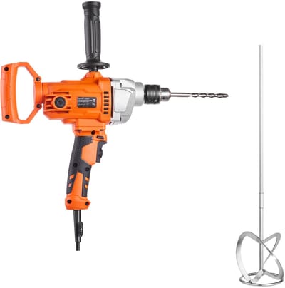 Elektrische Boormixer met Snoer, 1/2 Inch Handmixer, 0-850 Tpm 3,2 A met D-Handgreep voor Boor- en Mengtaken, Ideaal voor Cement, Verf en Veevoer