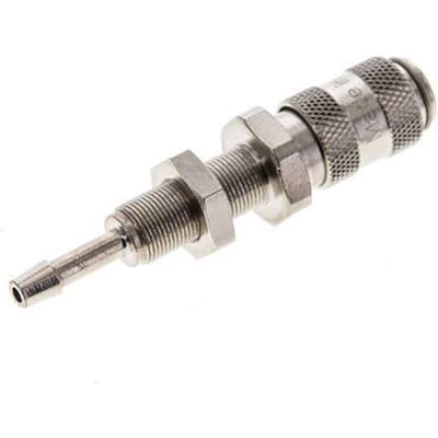 Vernikkeld Messing DN 2.7 (Micro) Luchtkoppeling Snelkoppeling 3 mm Slangpilaar Schotkoppeling