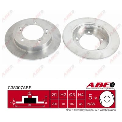 Remschijf ABE C38007 voorkant, compleet, 1 Stuk