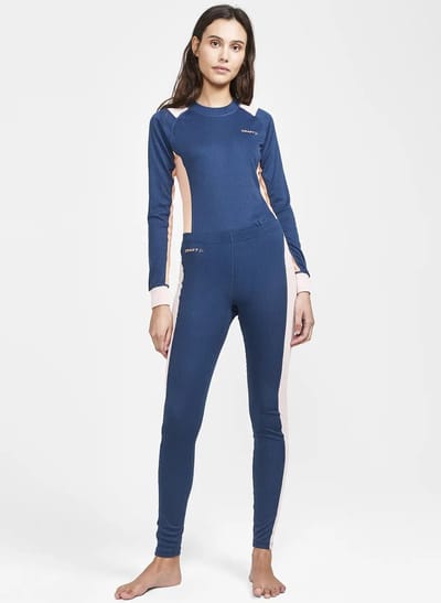 Core dry baselayer- Dames thermoset - Thermo ondergoed set sport - Broek en shirt - Blauw / XL