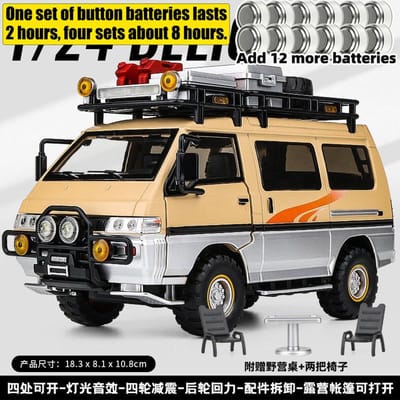 1:24 Mitsubishi Delica 4X4 All Terrain Avontuur Van Metaal Gieten Diecast Model Auto Woondecoratie & Computer Bureau Ornamenten