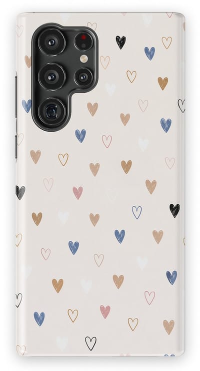 Tough Hoesje met Hartjes Samsung Galaxy S22 Ultra | Little Love Tough Case Geschikt voor Mag | Hartjes Print Backcover Samsung Galaxy S22 Ultra Heart Harmony