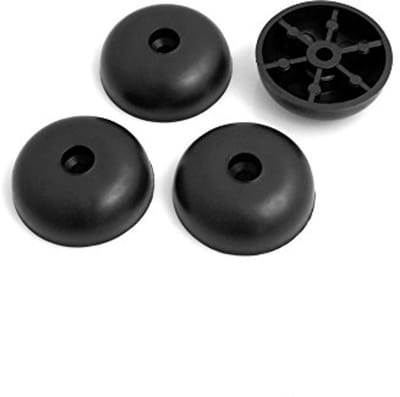 Set van 4 kunststof meubelglijders voor banken en stoelen - Ø 45 x H 15 mm - Zwart