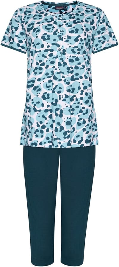 Dames Pyjamaset Rebelle - Tropical Turquoise - Bio Katoen - Maat 38