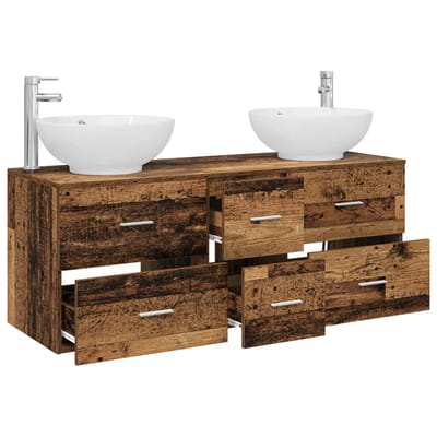 vidaXL - Badkamermeubel - Set - 3 - st - Oud - hout - 49,5 - x - 44,5 - x - 65 - cm