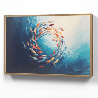 Wandlamp 90x60 cm - Oplaadbaar - Zee - Vissen - Kleurrijk - Dynamisch - Wandlampen binnen woonkamer - Slaapkamer lamp - Decoratieve nachtlamp - Vloerlamp draadloos