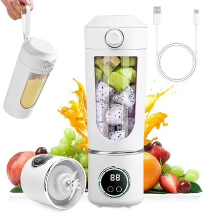 Draagbare sapbeker voor smoothies en sapshakes, 700 ml, oplaadbare mini-mixer voor thuis, sport en reizen