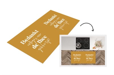 Keukenloper - Loper keuken - Afscheidscadeau - Collega - Goud - 120x60 cm - Keukenloper vinyl