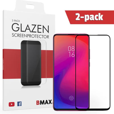 2-pack BMAX Glazen Screenprotector Xiaomi Mi 9T Pro Full Cover Glas / Met volledige dekking / Beschermglas / Tempered Glass / Glasplaatje
