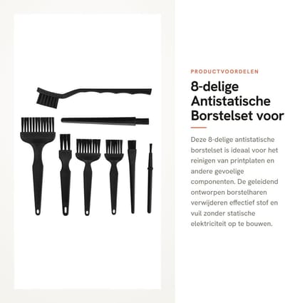 Dailygoods - 8-delige Antistatische Borstelset voor Printplaten en Componenten