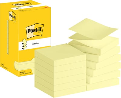 Memoblok post-it z-note r330 76x76mm canary yellow | 12 stuks