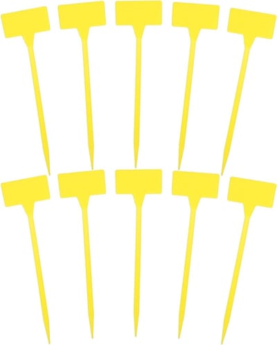Plastic Plant Tags - Lange Plant Labels voor Succulenten, Bloemen en Groenten - Gele Markeerlabels voor Tuin en Park - 30 cm, 10 Stuks