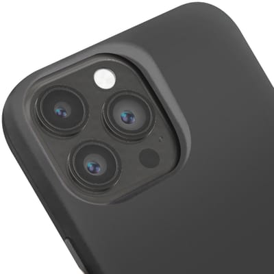 Jaym, Hoesje geschikt voor Apple iPhone 14 Pro - Siliconen MagSafe met Microvezel, Zwart