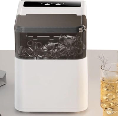 Ijsblokjesmachine Klein - Mini IJsblokjesmaker - Koude Drankjes Maken - Draagtas Ontwerp - 12kg Per Dag - Zilver