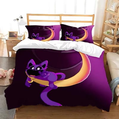 3D Print Game CatNap x DogDay Beddengoedsets Dekbed Quilt Bedovertrek Dekbedovertrek Kussensloop 2-3 Delige Sets Slaapkamerdecoratie AU Double 180x210cm