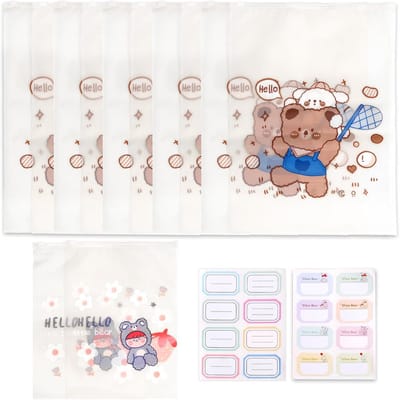 SnelShoppen - Pack van 12 Wetbag Organiser Luiertassen Katoenen Luiertassen Baby Ziekenhuis in Twee Verschillende Maten - Transparant 100% Gerecycled