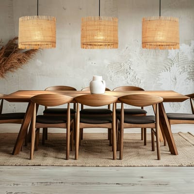 B.K.Licht Slama - Eetkamer hanglamp - stro lampenkap - boho stijl - E27 fitting - 110 x 25 x 120 cm - naturel - beige