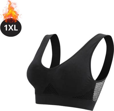 Bovista BH Zonder Beugel - Zonder Bandjes - Push-up Bh's - Comfort Beha - Comfortabel - Sterk - Plus Size - Zwart - Maat 1XL