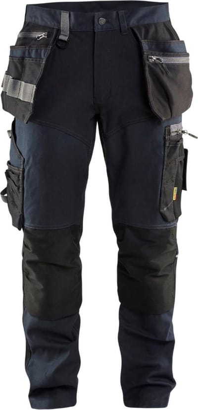 Blaklader Werkbroek met stretchpanelen en spijkerzakken 1599-1343 - Donker marineblauw/Zwart - D96