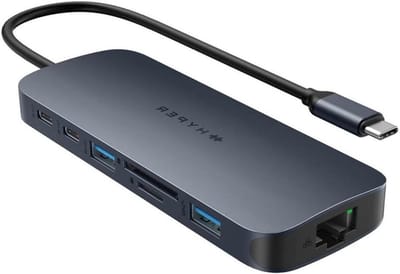 USB-C Hub - Adapter Hub - Laptop Uitbreiden - 11 Poorten - 14 x 8 x 4 cm - Grijs