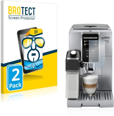 BROTECT - Screenprotector voor DeLonghi Dinamica ECAM350.75.S/ 350.15.B/ 370.95.S/ 353.75.W/ 370.95.T/ 356.77.S - Folie Beschermfolie transparant 2 Stuks